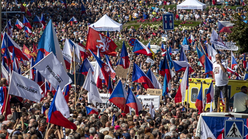 Граждане Чехии вышли на акцию протеста с требованием отставки кабмина